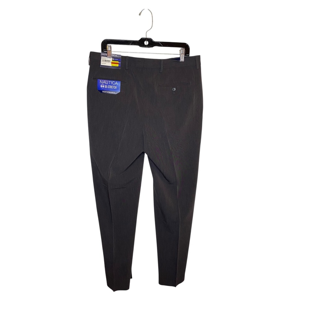 Nautica Mens Bi-Stretch Performance Dress Pants Dark Gray Size 34x32 NEW